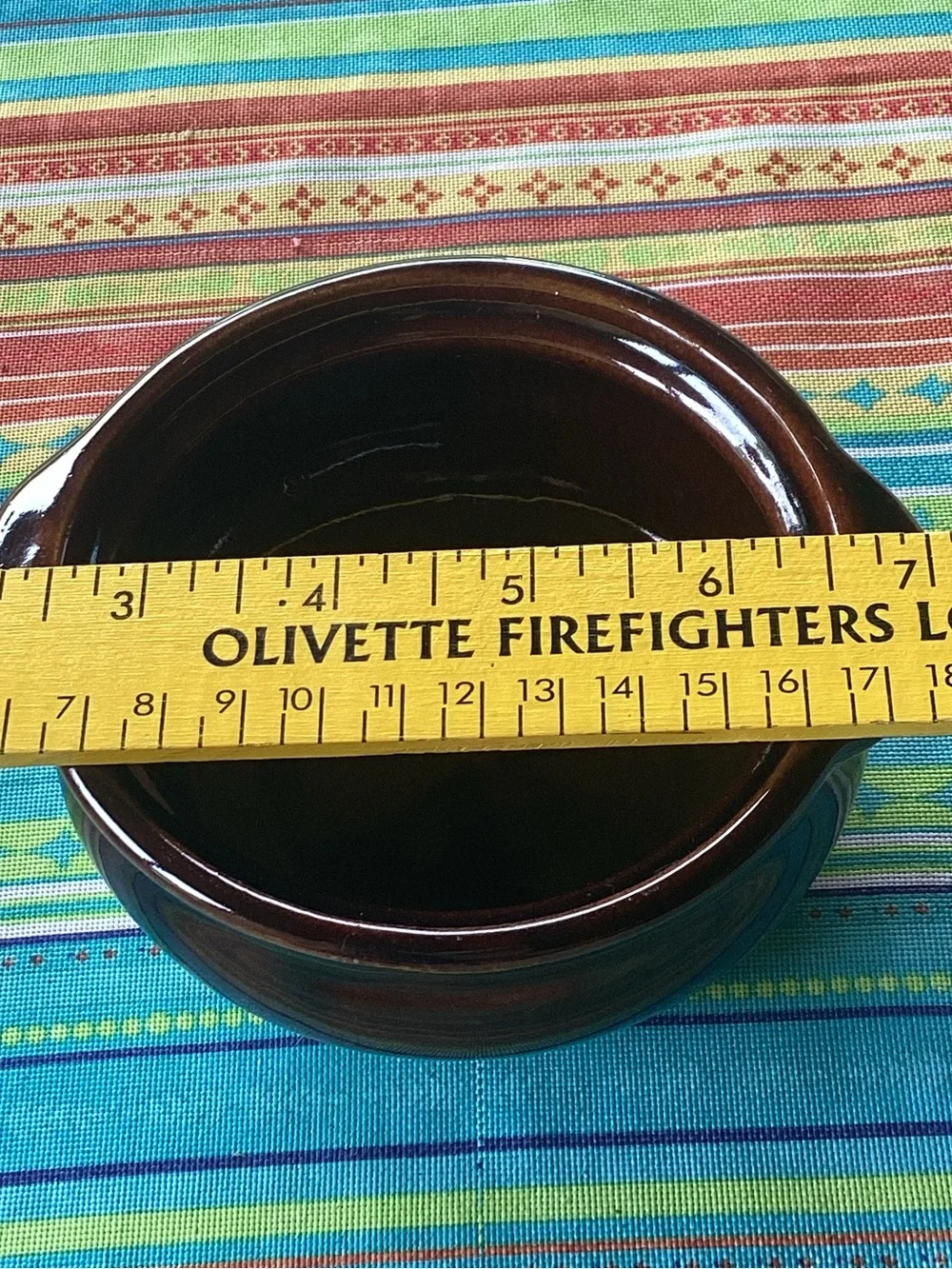 Brown Drip Glaze Bean Pot with Lid - 8 ounces